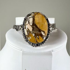 Brecciated Mookaite 925 Large Stone Gemstone Braceelet